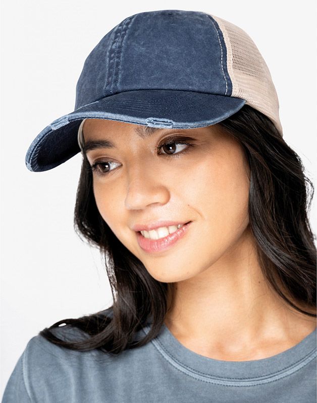 Casquette effet déchiré unisexe