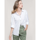 Chemise lin et coton manches longues femme