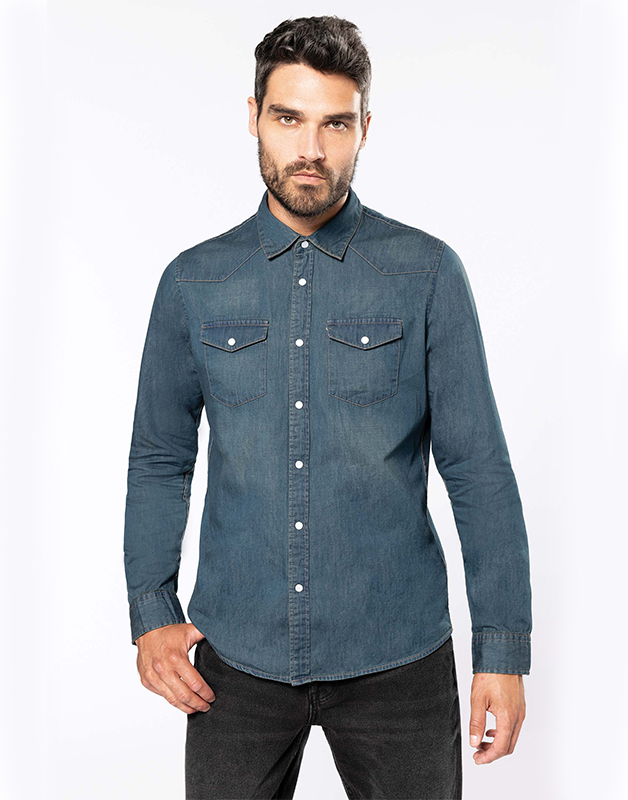 CHEMISE DENIM MANCHES LONGUES