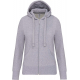 Sweat-shirt zippé capuche femme