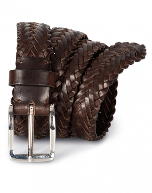 Ceinture tressée en cuir