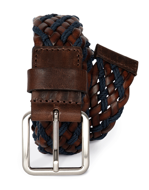 Ceinture tressée bicolore