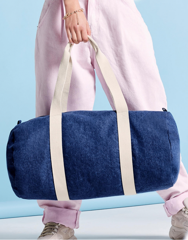 Denim Barrel Bag